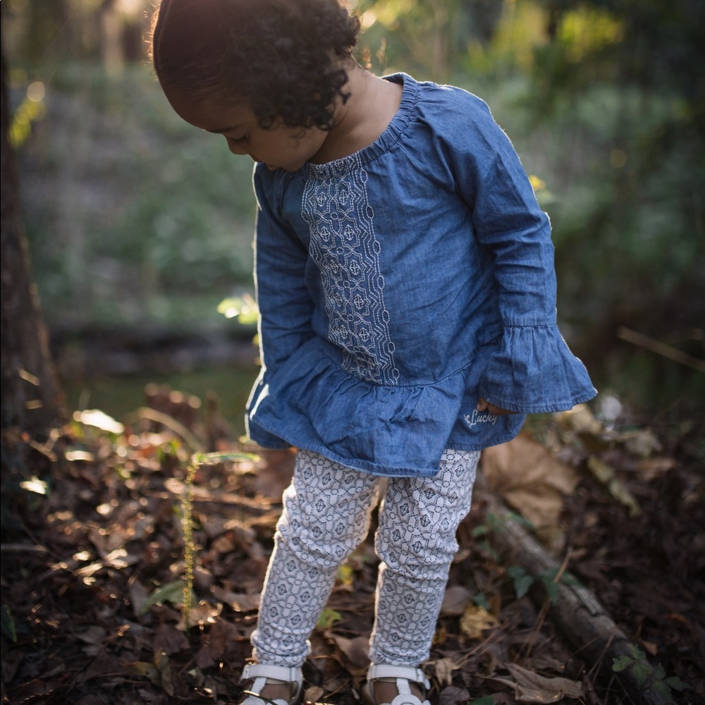 Lucky Brand denim top and matching leggings